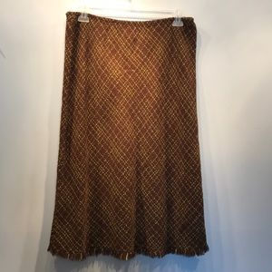 NWOT Brown and green woven skirt